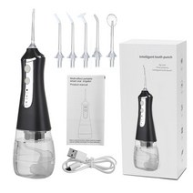 워터픽 LISM 휴대용 구강 워터 치과 제트 치아 350ML 5 입 세척기, 7.black
