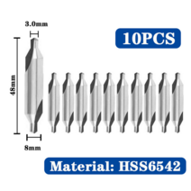 Hss 결합 센터 드릴 ti-코팅 60도 카운터 싱크 앵글 비트 세트 6pcs 1.0-5mm 금속 센터링 드릴 비트 선반 w6542 m35 426, A3.08mm6542