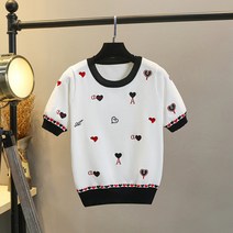 수입원피스 한혜진 공효진 선미 현아 지수st 반팔 프린트 스웨터