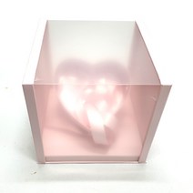 다용도케이스 셀레임하트박스 - 핑크 1세트 소 (15.5/15.5-높이15.5cm 하트10/10) 선물상자박스부케 꽃박스 케익박스 투명 불투명 박스