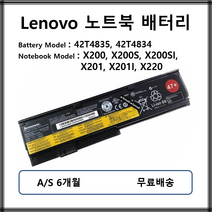 42T4835 42T4834 정품 레노버 노트북 배터리 X200SI X201 X201I