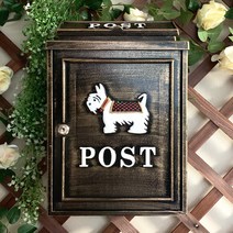 우편물수취함 인테리어 우체통 다세대 우편함 수납장, 골동품 골드 강아지