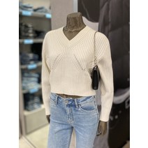 캘빈클라인진 J222847CK 여성 캐시미어 백 디테일 풀 오버 니트 2컬러 택1, 아이보리