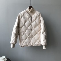 YAPOGI 노카라 퀄팅 누빔 여성 오버핏 숏패딩 점퍼 겨울 자켓 데일리