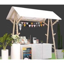 나무 부스 프리마켓 행사 테이블 천막 매대 가판대, 접이식 150x60x200cm+화이트 식탁보