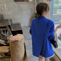 빅사이즈 오버핏 가을 여성 정장 캐쥬얼 자켓 페미닌 데일리 사선 뒷트임 재킷