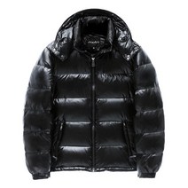 유광패딩 겨울 따뜻한 남성 자켓 코트 캐주얼 가을 후드 남성 짧은 두꺼운 다운 재킷 화이트 오리 파카 남성 광택 패션 코트