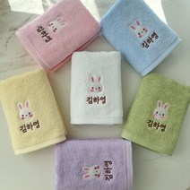 쁘띠맘 파스텔타올(6장세트) 네임수건 어린이집수건 유치원생일선물 이름자수 기숙사수건 유치원준비물, 6개, 파스텔타올-토리