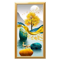 DIY 잇치치 원단형 보석십자수 금전수 국내 돈나무 재물 행운 복 사업번창, 20.40X70-황금보화(M2283)