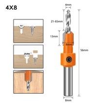 카운터 싱크 드릴 비트 섕크 HSS 목공 라우터 세트 스크류 추출기 Remon 철거 목재 밀링 커터, 05 4X8mm