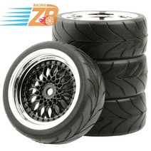 RC부품 RC카휠 110 Onroad Rc 자동차 바퀴 타이어 세트 Traxxas Nitro 4tec 20, 2.Black Offset  6mm