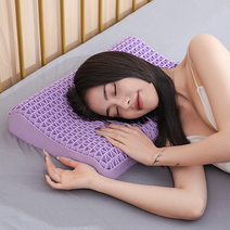고탄성 tpe 신소재 무중력 경추베개 화이트 베개커버, 자주색, 1개