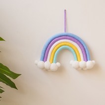 헤븐센스 레인보우 마크라메 벽장식 아기 모빌, 03.레인보우 클라우드 블루