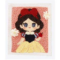 미니겟 펀치 니들 자수 도안 + 전용 바늘 세트, 캔버스형, 일러스트, 백설공주