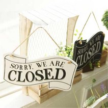카페 오픈클로즈 양면 매장문 우드간판 아뜰리에간판 OPEN 가게클로즈 매장시간 인테리어소품 가게문패, 화이트