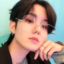 남자 여자 복고 레트로 빅 오버사이즈 큰머리 스퀘어 골드 실버 안경