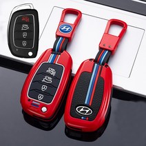 baina현대 스마트 키 케이스아반떼 투손 LF 쏘나타 I40열쇠 가방 열쇠 고리, 4버튼 빨간색