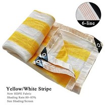 옥상 카페 루프탑 수영장 테라스 정원 캠핑 야외 공장 야유회 워크샵 차양막 차광막 그늘막 썬쉐이드 햇빛차단 비닐하우스 스트라이프 햇빛 가리개 그물 차양 자동차 천막 그늘 메쉬 자외, [37] 4x8m, [02] Yellow Stripe-6Line