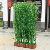 인조대나무 가짜 나무 담장 실내 인테리어 테라스 조화 가림막, 50cm 받침대 + 2m 높이 대나무 8개