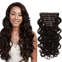 긴제리 곱슬 머리 확장에 클립 자연 Hairpieces 합성 7 Pcs 전체 유기 거짓 아프리카 26 "/65cm, 01 26inches 65cm, 05 BW 24inch 4