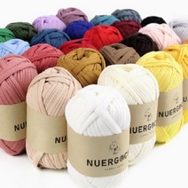 누에르고치 패브릭얀 (29색) NUERGOCHI fabric yarn 져지 원단으로 털날림이 없고 부드러운 감촉으로 피부가 예민하신 분에게도 안전 뜨개질 대바늘 코바늘, 04.옐로우