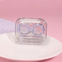 휴대가능한 여행용 예쁜 심플한 렌즈통 렌즈케이스, 3개, 투명 스페이스 블루