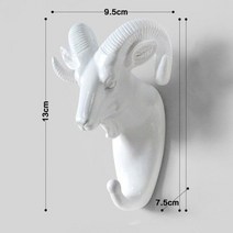 모자 행거 스냅백 걸이 진열대 수납 정리 사슴 코끼리 코뿔소 머리 동물 후크 의류 랙, White Gost