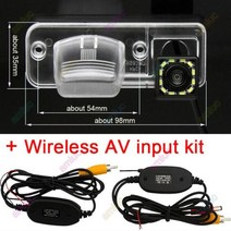 화물차후방카메라 후방카메라 룸미러후방카메라 폭스 바겐 T4 Multivan Transporter Caravelle Business HD CCD 자동차 주차 역방향 백업 후면보기 무, 12led Wireless