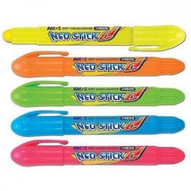 아모스 네오스틱 고체형광펜 노랑 12개 MO 고체형광펜 사인펜 아모스 연필 형광펜 색연필 볼펜, 상세설명참조