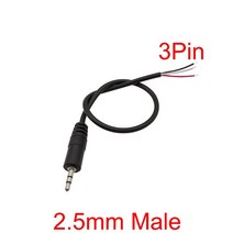 모노 스테레오 케이블 플매트 카펫 매트 러그 잭 커넥터 수컷 암컷 2P 3P 4 핀 연장 와이어 DIY 오디오 마이크 수리 2.5mm 3.5mm 1 개 5, [02] 2.5mm Male 3P, [02] 5Pcs