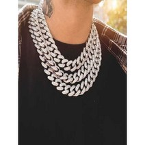 쿠바 체인 목걸이 남성 팔찌 큐빅 힙합 룩 래퍼 힙스터 체인 패션 래퍼 목걸이