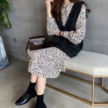 청치마 코디 여성 프릴 빅카라 여름 패턴 데일리 루즈핏 케이프 패션 롱원피스 나시 플레어