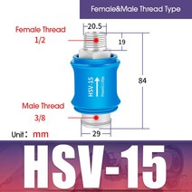 HSV-06 공압 핸드 슬라이드 밸브 유량 제어 수동 스위치 G1/8 1/4 3/8 1/2 BSPT 나사, 04 HSV-15
