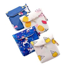 귀여운 면 생리대 4개 생리컵 파우치 수유 패드 홀더 13 x 13cm(5.1 x 5.1인치) 세탁 가능한 오거나이저 여아 여성용 다기능 지갑 (A), A