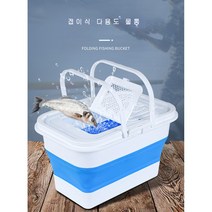 간편휴대용 뚜레박 접이식물통 5L 13L 15L 접이식 캠핑용 해루질통, 15L원형