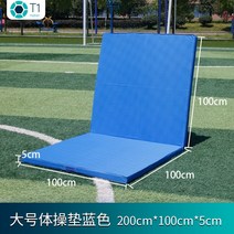 주짓수 유도 매트 구르기 착지 태권도 에어매트 높이뛰기 체조 댄스 연습 공중제비 두꺼운 접이식 피트 윗몸 일으키기, 라지 짐 매트 블루(200×100×5 cm)