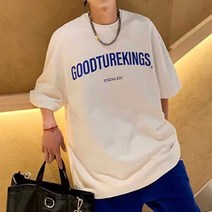 영문 레터링 루즈핏 반팔 티셔츠 캐주얼 남친룩 패션:No6479ea