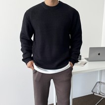 데일트 남자 빅사이즈 하찌 라운드 오버핏 니트