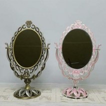 서울 공주 인천 GW351860 거울 일산 탁상 소품 콘솔 화장대 실버/핑크, 실버