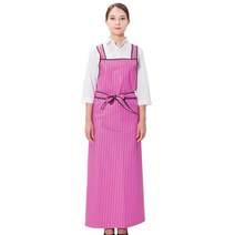 UNILOVE 스트라이프 메쉬 방수앞치마 / 대, (PO-3124)분홍색 대