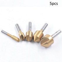 저렴한 5PC 90도 목공 드릴 비트 라운드 섕크 단일 블레이드 챔퍼 커터 카운터 싱크 구멍 오프너 세트, 01 As shown