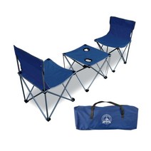 스위스윙거 접이식 캠핑 테이블 의자 세트 2인용, 네이비