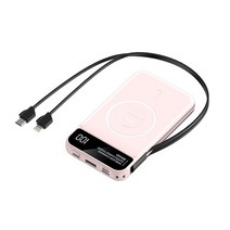 미니 유선 무선 대용량 보조배터리 20000mAh 10000mAh 삼성 아이폰 가벼운, 핑크색