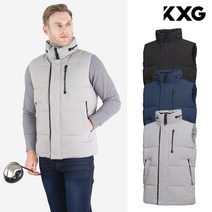 KXG 남성 골프웨어 겨울 지퍼 포인트 하이넥 패딩 베스트