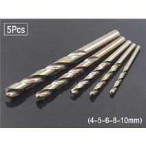 토련기 1MM-10MM 코발트 고속 강철 트위스트 드릴 구멍 M35 스테인레스 스틸 도구 세트 전체 지상 금속 리머, [01] 5Pcs, 01 5Pcs