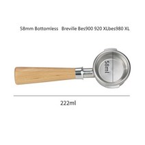 커피필터 핸드드립 여과지브레빌 용 바텀리스 커피 핸들 포터필터 58mm Bes900 920 XLbes980 XL 머신 메, 02 58mm-A