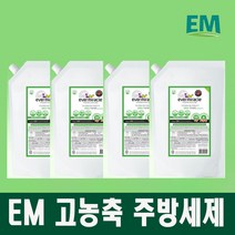 친환경 EM 프리미엄 고농축 주방세제 리필 730ml, 4개