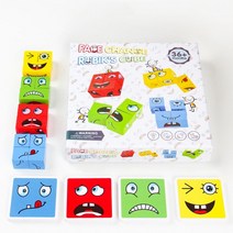 조립 큐브 테이블 게임 표현 퍼즐 얼굴 변경 빌딩 블록 장난감 조기 학습 교육 일치 어린이 선물, 01 1 pcs with box