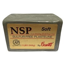 Chavant NSP 소프트 0 9kg(2파운드) 전문 오일 베이스 유황 프리 조각 클레이 그린 미국직송