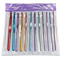 뜨개공구 스웨터침 칠색알루미나 코바늘 길이 15CM 12개 세트 PVC포장 세트 5개, 12수 PVC 패키지 세트